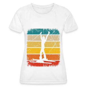 Vintage-Platz und Skifahren 1 - - Frauen Funktions-T-Shirt - Weiß - Vorne - AI Model Female 172 dark (172cm)