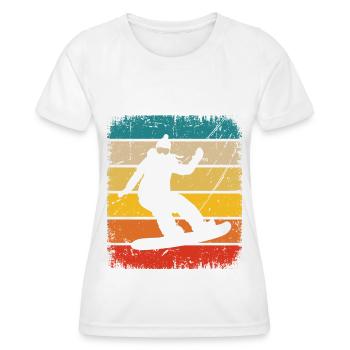 Vintage Square and Snowboarding 1 - - Women's Functional T-Shirt - white - Front - AI Model Female 172 dark (172cm)