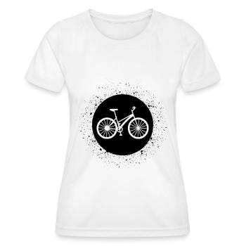 Kreis mit Spritzen und Fahrrad - - Frauen Funktions-T-Shirt - Weiß - Vorne - AI Model Female 172 dark (172cm)