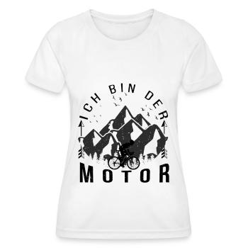 Ich bin der Motor - - Frauen Funktions-T-Shirt - Weiß - Vorne - AI Model Female 172 dark (172cm)