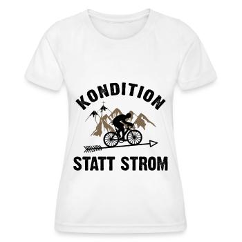 KONDITION STATT STROM - - Frauen Funktions-T-Shirt - Weiß - Vorne - AI Model Female 172 dark (172cm)