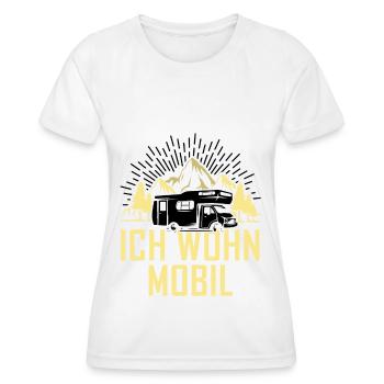 Ich wohn mobil - - Frauen Funktions-T-Shirt - Weiß - Vorne - AI Model Female 172 dark (172cm)