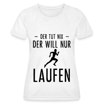 Der Tut Nix der Wille Nur laufen - - Frauen Funktions-T-Shirt - Weiß - Vorne - AI Model Female 172 dark (172cm)