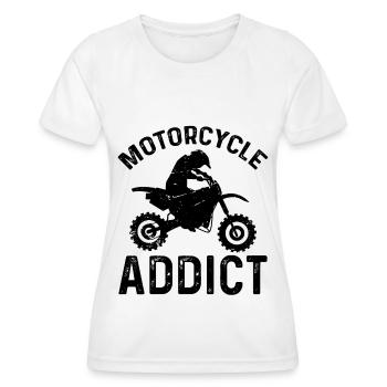 Motorcycle Dependent 1 - (MOTORCYCLE) - Women's Functional T-Shirt - white - Front - AI Model Female 172 dark (172cm)