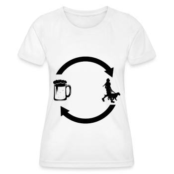 Beer Load Arrows and Dog 2 - - Women's Functional T-Shirt - white - Front - AI Model Female 172 dark (172cm)