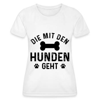 Die mit dem Hunden Geht 4 - - Frauen Funktions-T-Shirt - Weiß - Vorne - AI Model Female 172 dark (172cm)