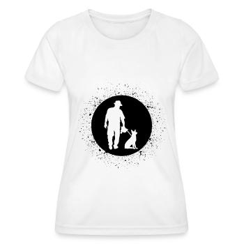 Cercle avec seringues et chien - (4) - T-shirt sport Femme - blanc - Devant - AI Model Female 172 dark (172cm)