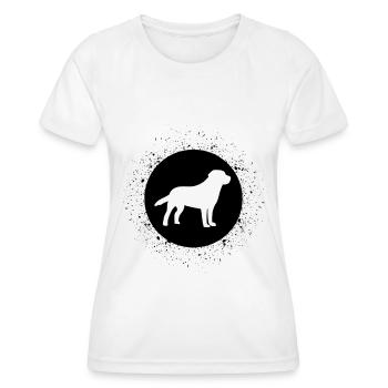 Kreis mit Splash und Hund - (5) - Frauen Funktions-T-Shirt - Weiß - Vorne - AI Model Female 172 dark (172cm)