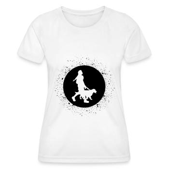 Circle with syringes and dog - (3) - Women's Functional T-Shirt - white - Front - AI Model Female 172 dark (172cm)