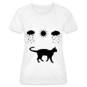 All seasons and cat - - Women's Functional T-Shirt - white - Front - AI Model Female 172 dark (172cm)