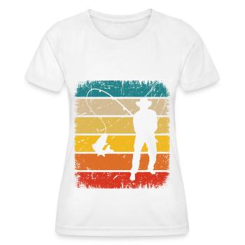 Vintage-Platz und Angeln - - Frauen Funktions-T-Shirt - Weiß - Vorne - AI Model Female 172 dark (172cm)