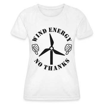 Wind Energy No Thanks, Thumbs down - Women's Functional T-Shirt - white - Front - AI Model Female 172 dark (172cm)