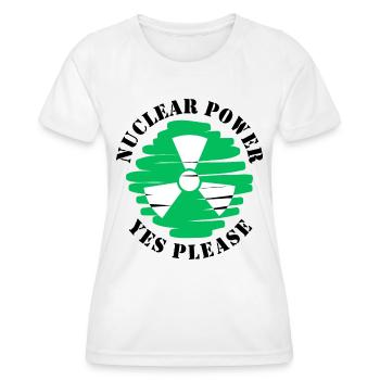 L’énergie nucléaire, oui s’il vous plaît, l’énergie nucléaire - T-shirt sport Femme - blanc - Devant - AI Model Female 172 dark (172cm)