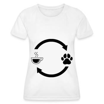 Kaffee laden Pfeile und Hund 3 - - Frauen Funktions-T-Shirt - Weiß - Vorne - AI Model Female 172 dark (172cm)