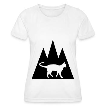 Triangle Montagne et Chat - - T-shirt sport Femme - blanc - Devant - AI Model Female 172 dark (172cm)