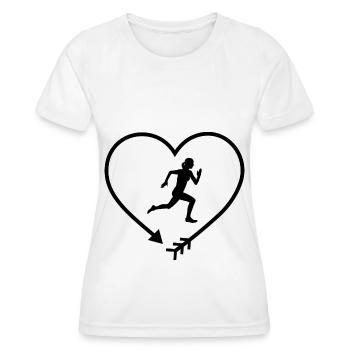 Arrow in Heartshape and Run 1 - - Women's Functional T-Shirt - white - Front - AI Model Female 172 dark (172cm)