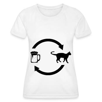 Bier loading Pfeile und Katze - - Frauen Funktions-T-Shirt - Weiß - Vorne - AI Model Female 172 dark (172cm)