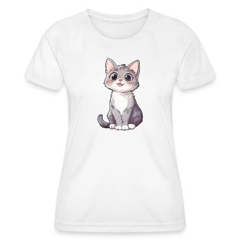 Cute Cat Child Birthday - Women's Functional T-Shirt - white - Front - AI Model Female 172 dark (172cm)