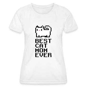 Best Cat Mom Ever Mama Katzepixel pixelart - Frauen Funktions-T-Shirt - Weiß - Vorne - AI Model Female 172 dark (172cm)