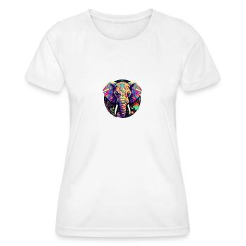 beautiful colorful elephant - Women's Functional T-Shirt - white - Front - AI Model Female 172 dark (172cm)