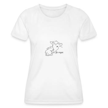 Go vegan-Mutterliebe Kuh 2.0 - Frauen Funktions-T-Shirt - Weiß - Vorne - AI Model Female 172 dark (172cm)