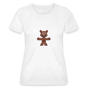 Ours (Pixelart) - T-shirt sport Femme - blanc - Devant - AI Model Female 172 dark (172cm)