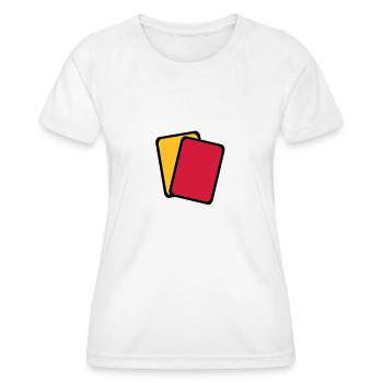 Red yellow card - Women's Functional T-Shirt - white - Front - AI Model Female 172 dark (172cm)