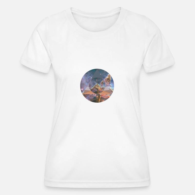 Space Polygon - Women's Functional T-Shirt - white