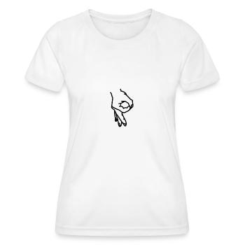 Circle Game Gotcha You looked at Prank T-Shirt - Women's Functional T-Shirt - white - Front - AI Model Female 172 dark (172cm)
