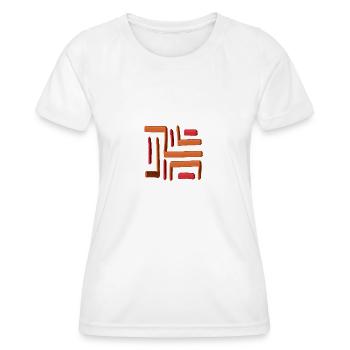 Rotes Farblabyrinth - Frauen Funktions-T-Shirt - Weiß - Vorne - AI Model Female 172 dark (172cm)