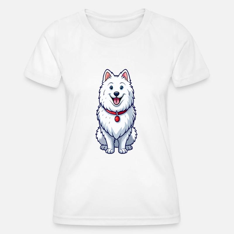 Happy Grinning Samoyed - Women's Functional T-Shirt - white