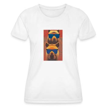 Coole Alpakas Porträt von Alpakas mit Sonnenbrille - Frauen Funktions-T-Shirt - Weiß - Vorne - AI Model Female 172 dark (172cm)