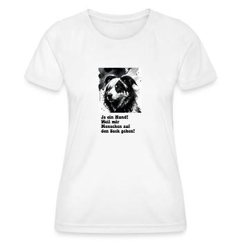 Hund Menschen - Frauen Funktions-T-Shirt - Weiß - Vorne - AI Model Female 172 dark (172cm)