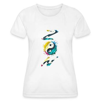 Yin Yang. Zen - Frauen Funktions-T-Shirt - Weiß - Vorne - AI Model Female 172 dark (172cm)