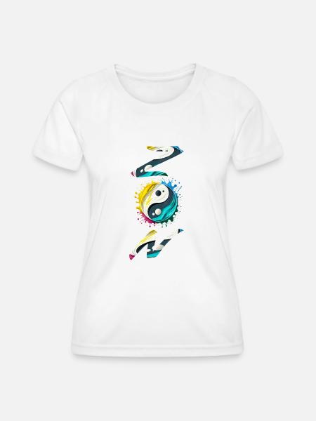 Yin Yang. Zen - Frauen Funktions-T-Shirt - Weiß