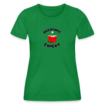 Bierpong Experte - Frauen Funktions-T-Shirt - Kelly Green - Vorne - AI Model Female 172 dark (172cm)