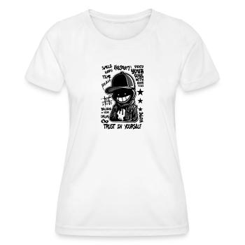 Hip hop lives - motivation yourself - Women's Functional T-Shirt - white - Front - AI Model Female 172 dark (172cm)