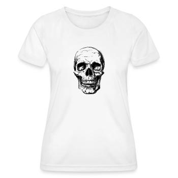 Skull Totenkopf schädel knochen - Frauen Funktions-T-Shirt - Weiß - Vorne - AI Model Female 172 dark (172cm)