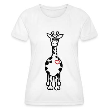 Giraffe mit Herz gewaltfreie Kommunikation - Frauen Funktions-T-Shirt - Weiß - Vorne - AI Model Female 172 dark (172cm)