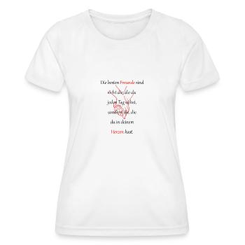Spruch mit händen - Frauen Funktions-T-Shirt - Weiß - Vorne - AI Model Female 172 dark (172cm)