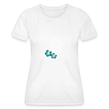 The 7 Huna Principles / Hibiscus flowers - Women's Functional T-Shirt - white - Front - AI Model Female 172 dark (172cm)
