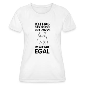 Verstanden Ist Mir Nur Egal Katze Mittelfinger - Frauen Funktions-T-Shirt - Weiß - Vorne - AI Model Female 172 dark (172cm)