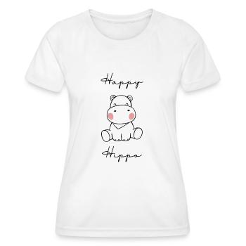 Happy Hippo - Frauen Funktions-T-Shirt - Weiß - Vorne - AI Model Female 172 dark (172cm)