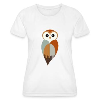 Hibou stylisé - T-shirt sport Femme - blanc - Devant - AI Model Female 172 dark (172cm)