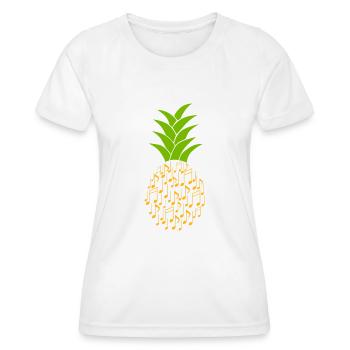 Ananas et notes de musique | Clef Musician Exotic - T-shirt sport Femme - blanc - Devant - AI Model Female 172 dark (172cm)