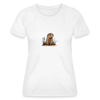 Murmeltier - Frauen Funktions-T-Shirt - Weiß - Vorne - AI Model Female 172 dark (172cm)