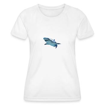 shark - Women's Functional T-Shirt - white - Front - AI Model Female 172 dark (172cm)