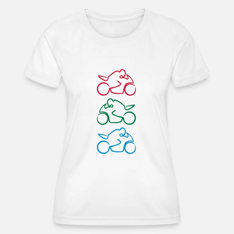 motorcycle 3c rough - Women's Functional T-Shirt - white