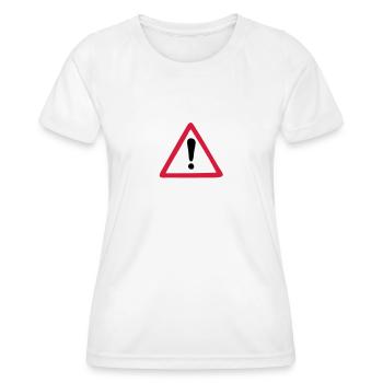 hazard warning sign warning - Women's Functional T-Shirt - white - Front - AI Model Female 172 dark (172cm)