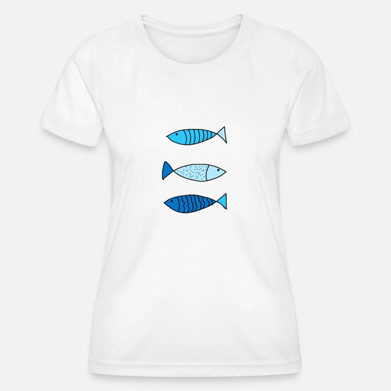 fish,sea,beach,fishing,gift,funny,cool, - Women's Functional T-Shirt - white